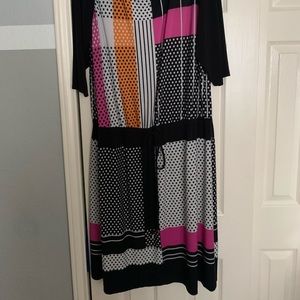 London Times Woman Jersey Tiewaist Dress - 22w